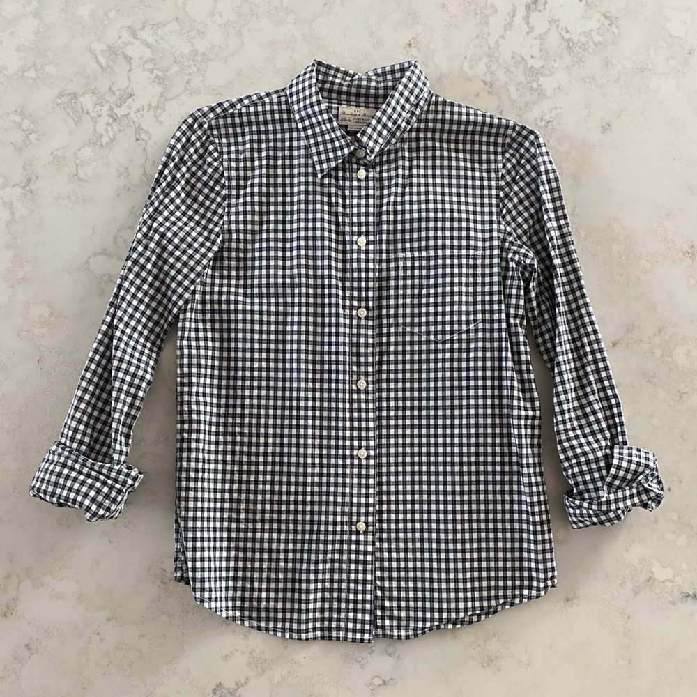 Broadway & Broome B&W check blouse